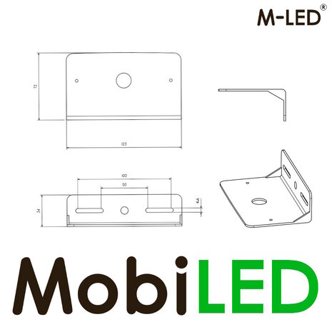 M-LED M-LED ABS surface mounting bracket classic sidemarker