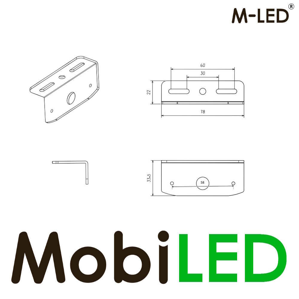 M-LED M-LED ABS Mounting bracket 78x35x22 mm