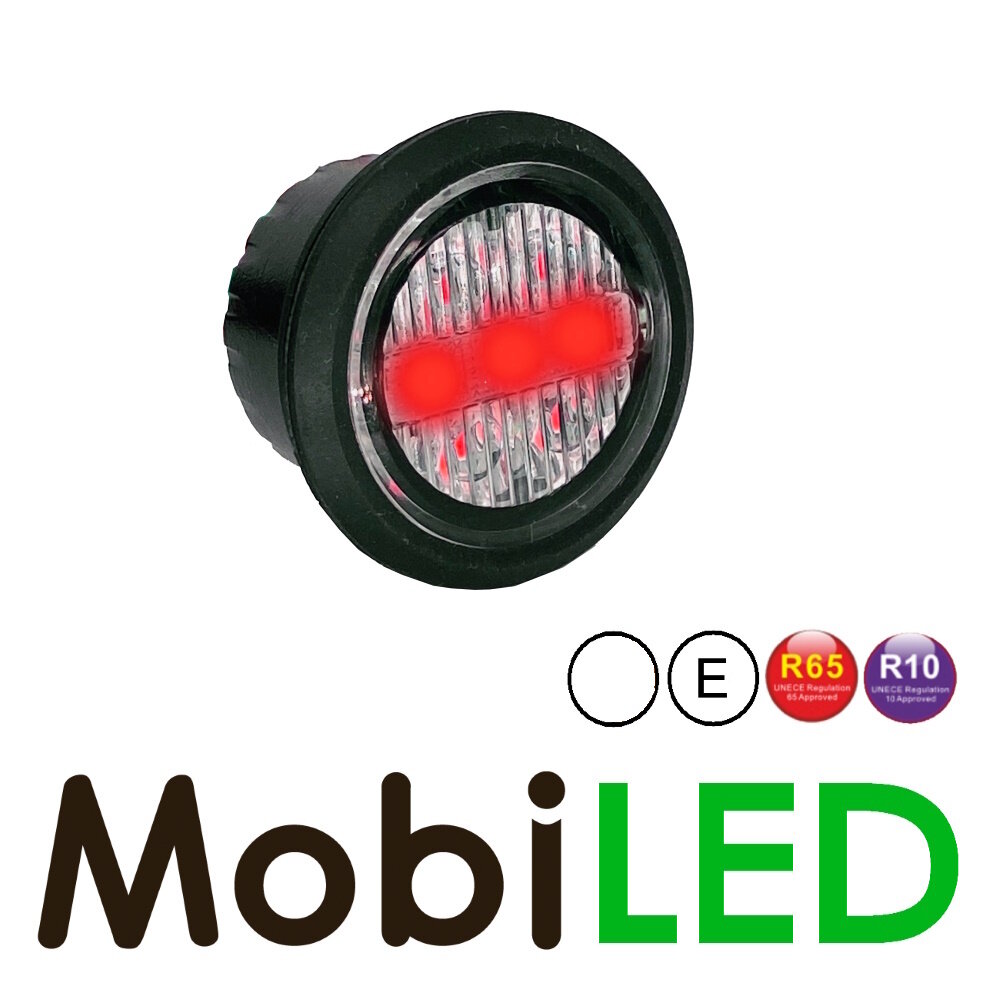 Inbouw flitser wit met positielicht rood