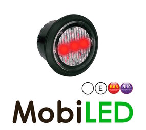 Recessed mount white strobe with position light red