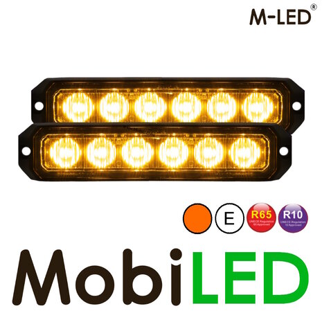 M-LED M-LED 2 Flashers amber Pro 6 compact R65 12-24 volts with junction box