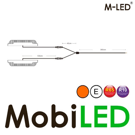M-LED M-LED 2 Flitsers amber Pro 6 compact R65 12-24 volt met aansluitdoos