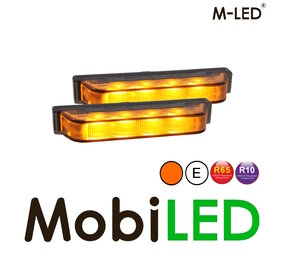 M-LED M-LED 2 Ultra smalle flitsers amber smoke look 4 leds met aansluitdoos