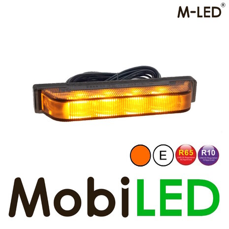 M-LED M-LED Ultra narrow flasher amber smoke look 4 LEDs E-mark  5m