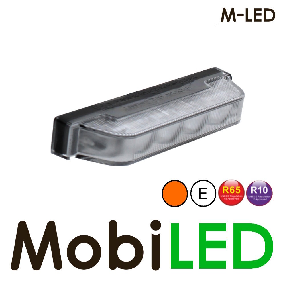 M-LED M-LED Ultra slim flasher amber smoke look 4 LEDs E-mark  5m