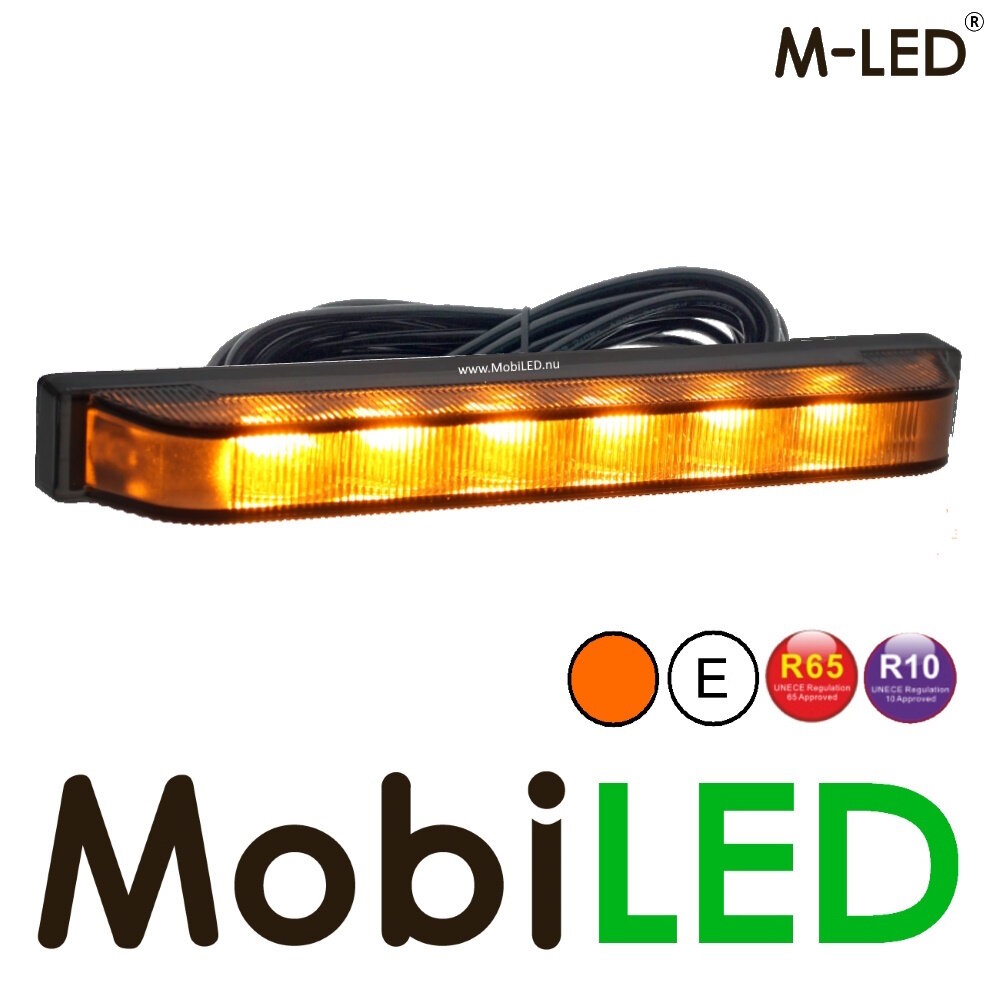 M-LED M-LED Ultra narrow flasher amber 6 LEDs E-mark 5m