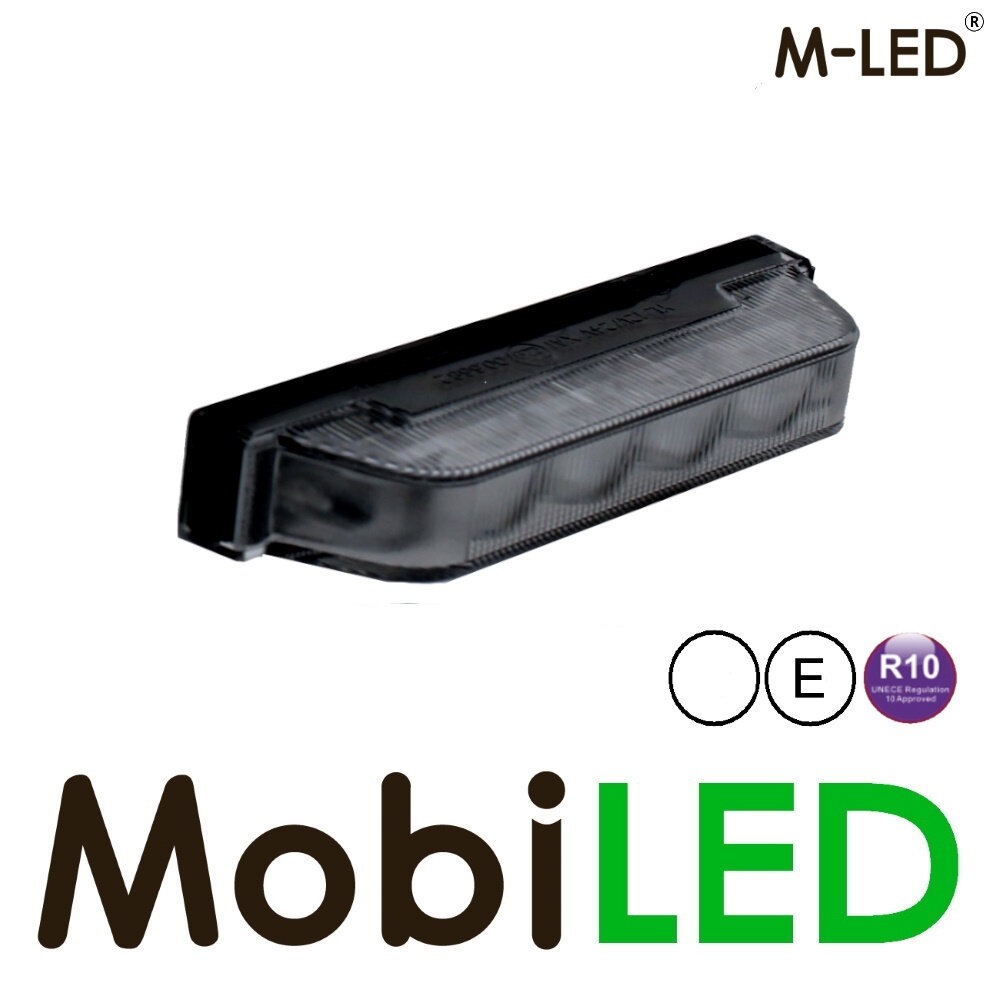 M-LED M-LED Ultra narrow flasher white Dark look 4 LEDs E-mark M-LED M-LED Ultra narrow flasher white Dark look 4 LEDs E-mark