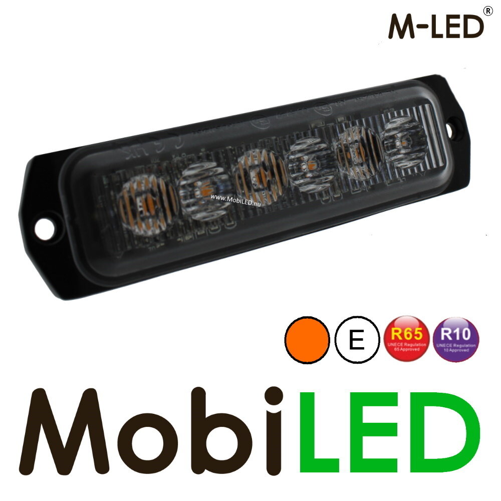 M-LED M-LED Flasher amber 6 LEDs extra bright 5m cable E-mark M-LED M-LED Flasher amber 6 LEDs extra bright 5m cable E-mark