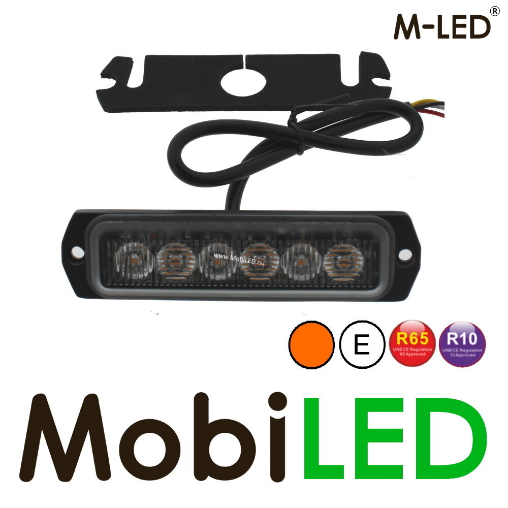 M-LED M-LED Flasher amber 6 LEDs extra bright 5m cable E-mark M-LED M-LED Flasher amber 6 LEDs extra bright 5m cable E-mark