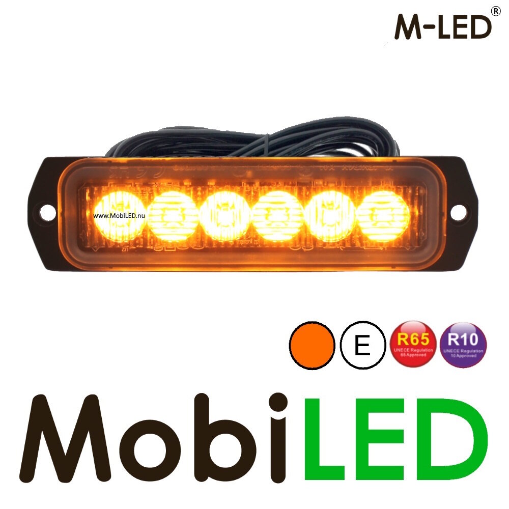 M-LED M-LED Flasher amber 6 LEDs extra bright 5m cable E-mark M-LED M-LED Flasher amber 6 LEDs extra bright 5m cable E-mark