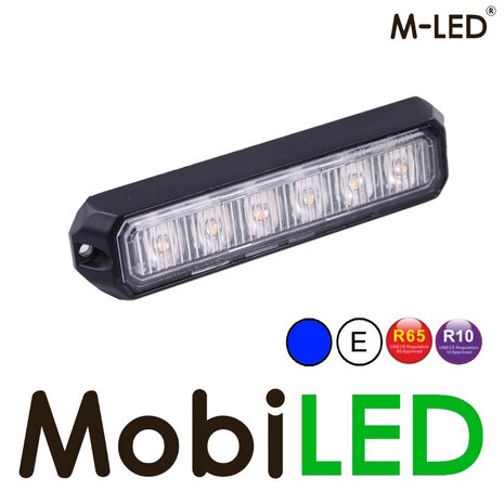 M-LED M-LED Flash Bleu Pro 6 Compact R65 12-24 volts E-marque M-LED M-LED Flash Bleu Pro 6 Compact R65 12-24 volts E-marque
