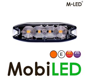 M-LED M-LED Superdunne  flitser 4 leds amber E-keur M-LED M-LED Superdunne  flitser 4 leds amber E-keur