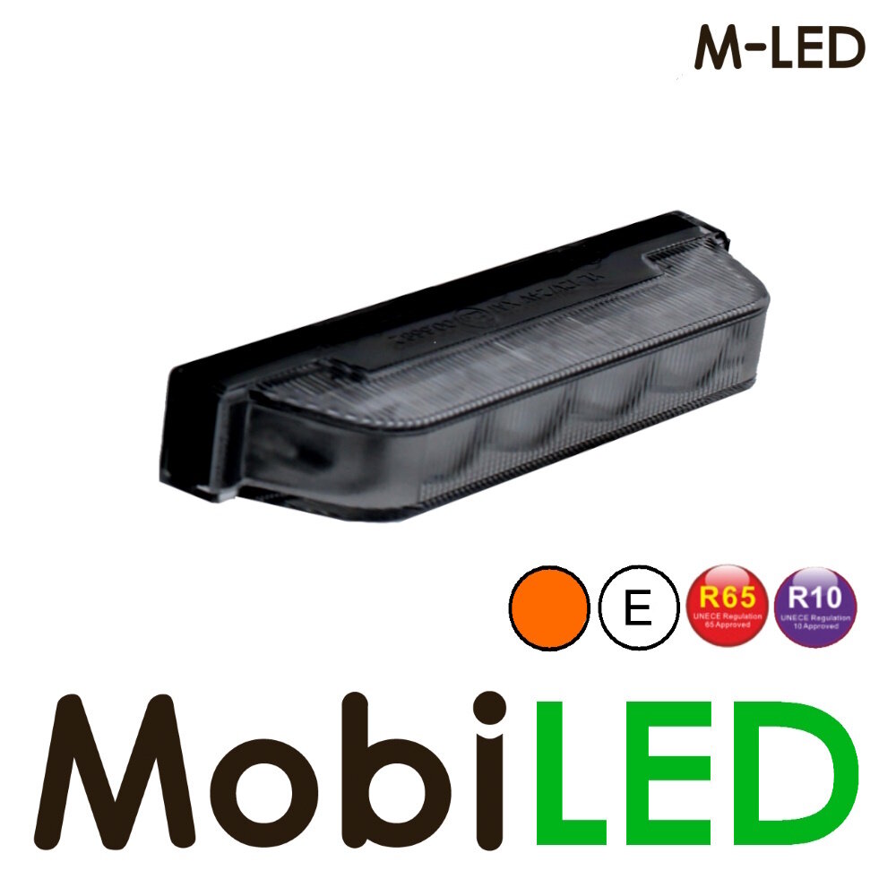 M-LED M-LED 2 Clignotants ultra étroits ambre regard de fumée 4 LED E-mark avec boîte de jonction M-LED M-LED 2 Clignotants ultra étroits ambre regard de fumée 4 LED E-mark avec boîte de jonction