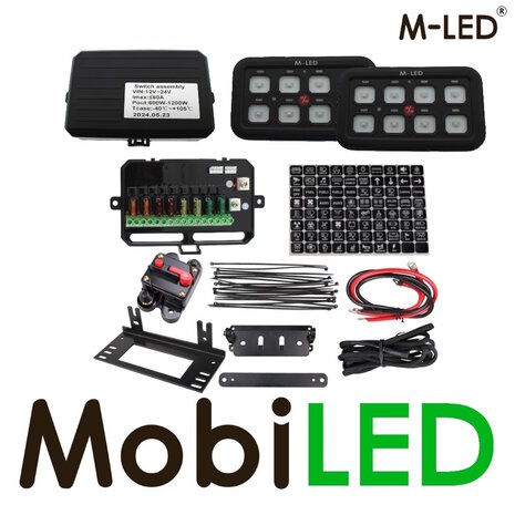M-LED Dubbel Bedieningspaneel met power unit 8 knops 12/24V