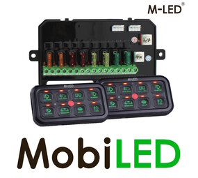 M-LED Dubbel Bedieningspaneel met power unit 8 knops 12/24V M-LED Dubbel Bedieningspaneel met power unit 8 knops 12/24V