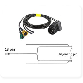 Faisceau de câblage 13 broches avec retour baïonnette 6 broches