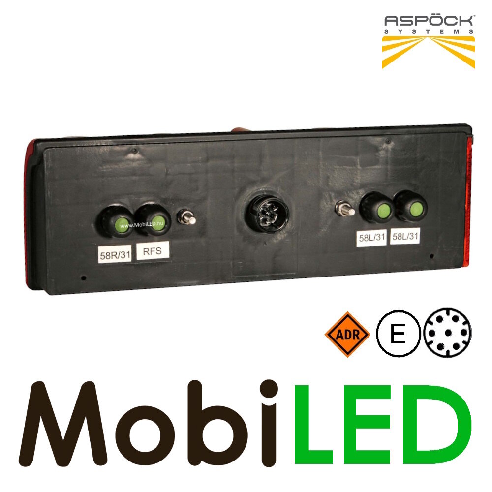 Aspöck Europoint III Achterlicht 5 functies reflector 24V Links E-keur Aspöck Europoint III Achterlicht 5 functies reflector 24V Links E-keur