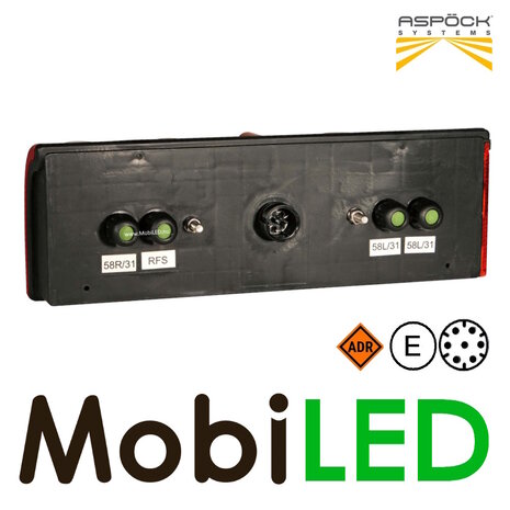 Aspöck Europoint III Achterlicht 5 functies reflector 24V Links E-keur Aspöck Europoint III Achterlicht 5 functies reflector 24V Links E-keur