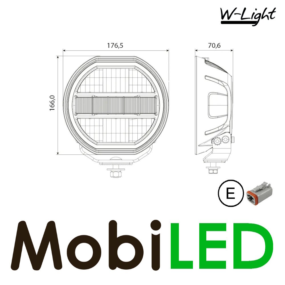 W-light W-light Eclipse Feu de position 7" feu de route ambre/blanc 100W fonction double up