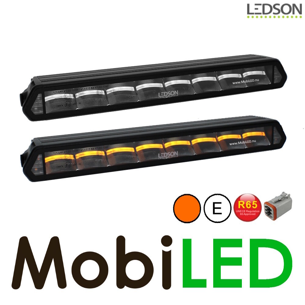 LEDSON Ledson Epix14+ LED bar with amber/white position light and flash 120W E-mark LEDSON Ledson Epix14+ LED bar with amber/white position light and flash 120W E-mark