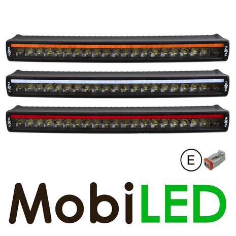Flextra curved LED bar with white, amber and red position light 52cm
