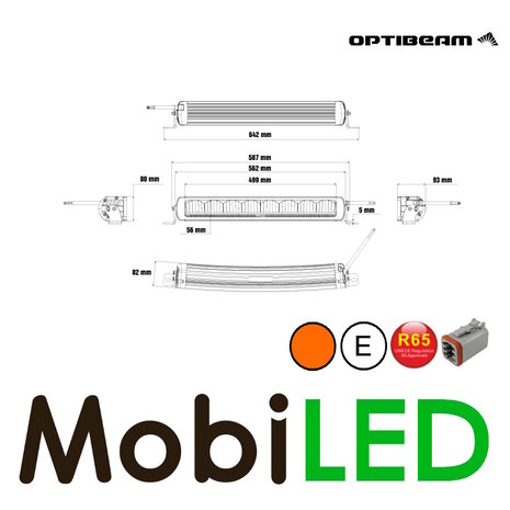 Optibeam Optibeam Firebar 22" 562mm avec modèle de flash night rider mode