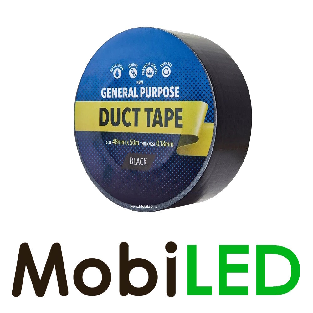 Ducttape Zwart voor algemeen gebruik 48mm x 50m Ducttape Zwart voor algemeen gebruik 48mm x 50m