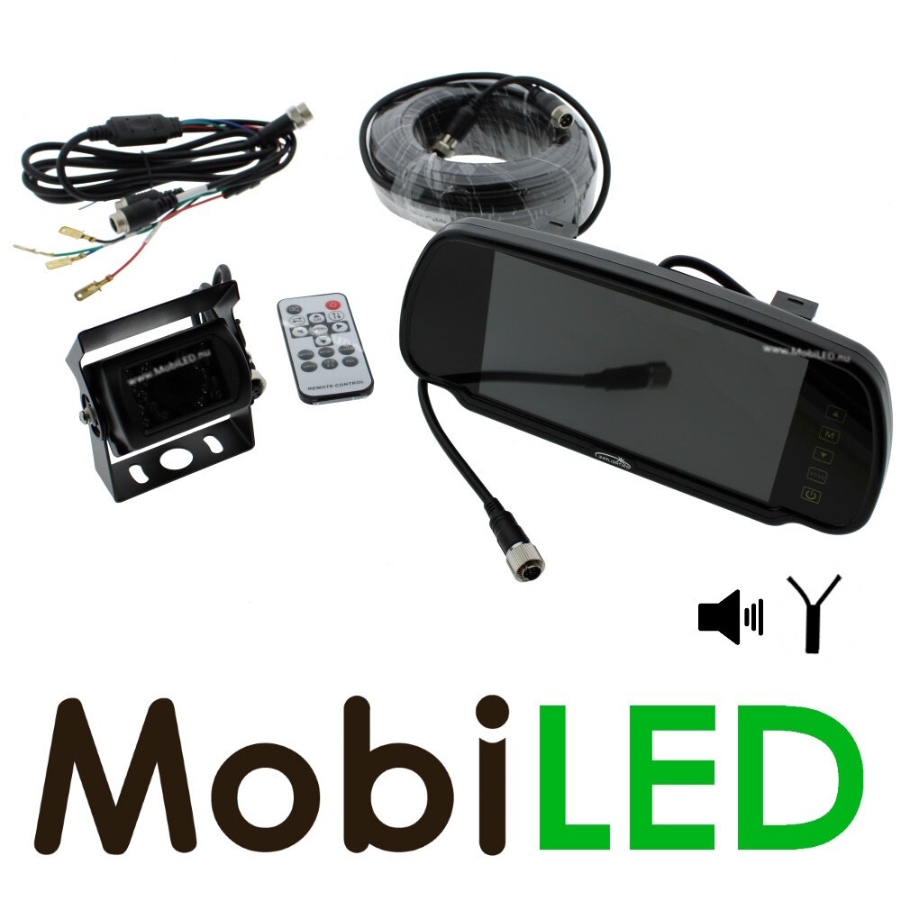 Reversing camera kit for mirror, monitor and camera wired
