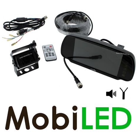 Reversing camera kit for mirror, monitor and camera wired