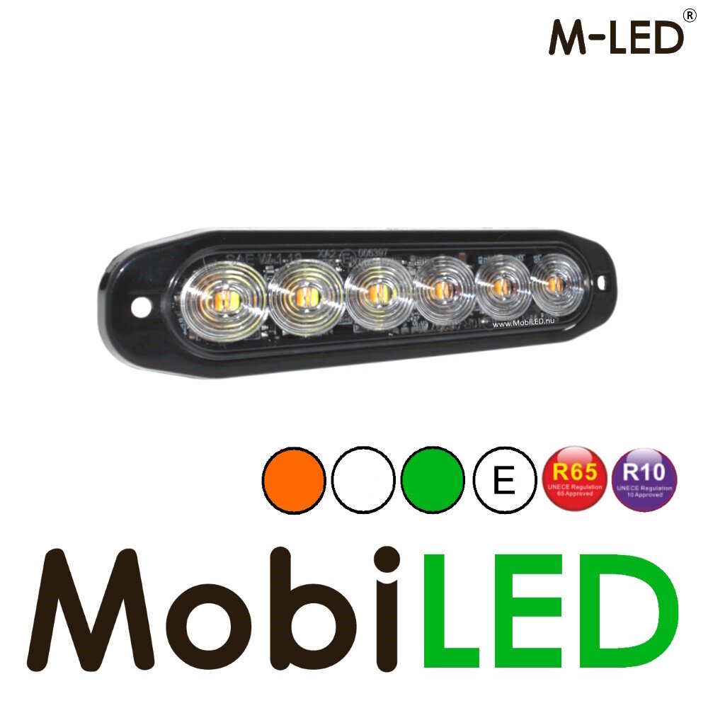 M-LED M-LED Flash tricolore ambre/blanc/vert E-marque M-LED M-LED Flash tricolore ambre/blanc/vert E-marque