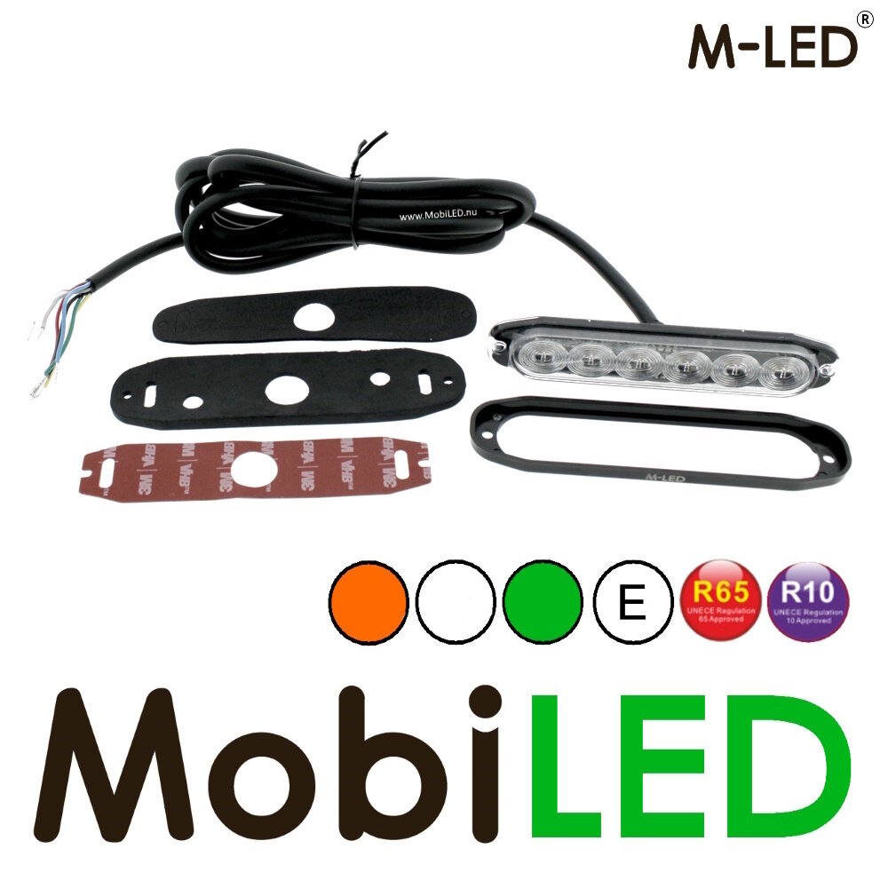 M-LED M-LED Clignotant tricolore  ambre/blanc/vert E-mark M-LED M-LED Clignotant tricolore  ambre/blanc/vert E-mark