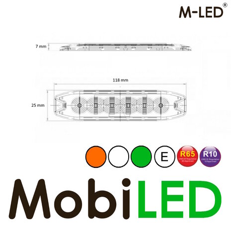 M-LED M-LED Flash tricolore ambre/blanc/vert E-marque M-LED M-LED Flash tricolore ambre/blanc/vert E-marque