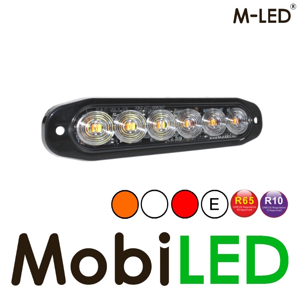 M-LED M-LED Flash tricolore ambre / blanc / rouge E-marque M-LED M-LED Flash tricolore ambre / blanc / rouge E-marque