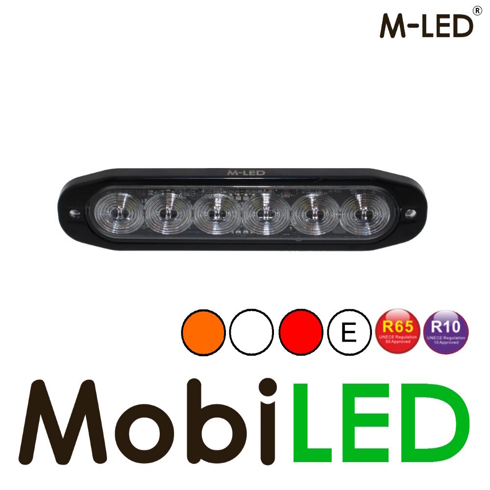 M-LED M-LED Flash tricolore ambre / blanc / rouge E-marque M-LED M-LED Flash tricolore ambre / blanc / rouge E-marque