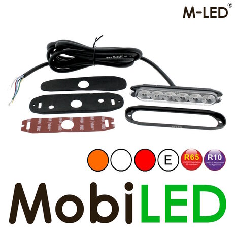 M-LED M-LED Tri-color flasher amber / white / red E-mark M-LED M-LED Tri-color flasher amber / white / red E-mark