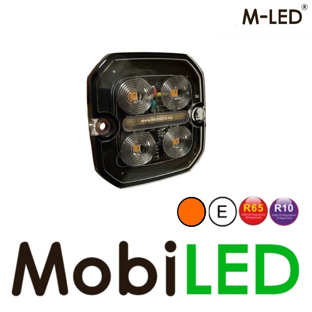 M-LED M-LED Flash ambre avec feu de position ambre/blanc E-marque M-LED M-LED Flash ambre avec feu de position ambre/blanc E-marque