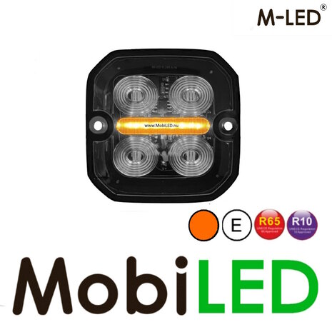 M-LED M-LED Flash ambre avec feu de position ambre/blanc E-marque M-LED M-LED Flash ambre avec feu de position ambre/blanc E-marque