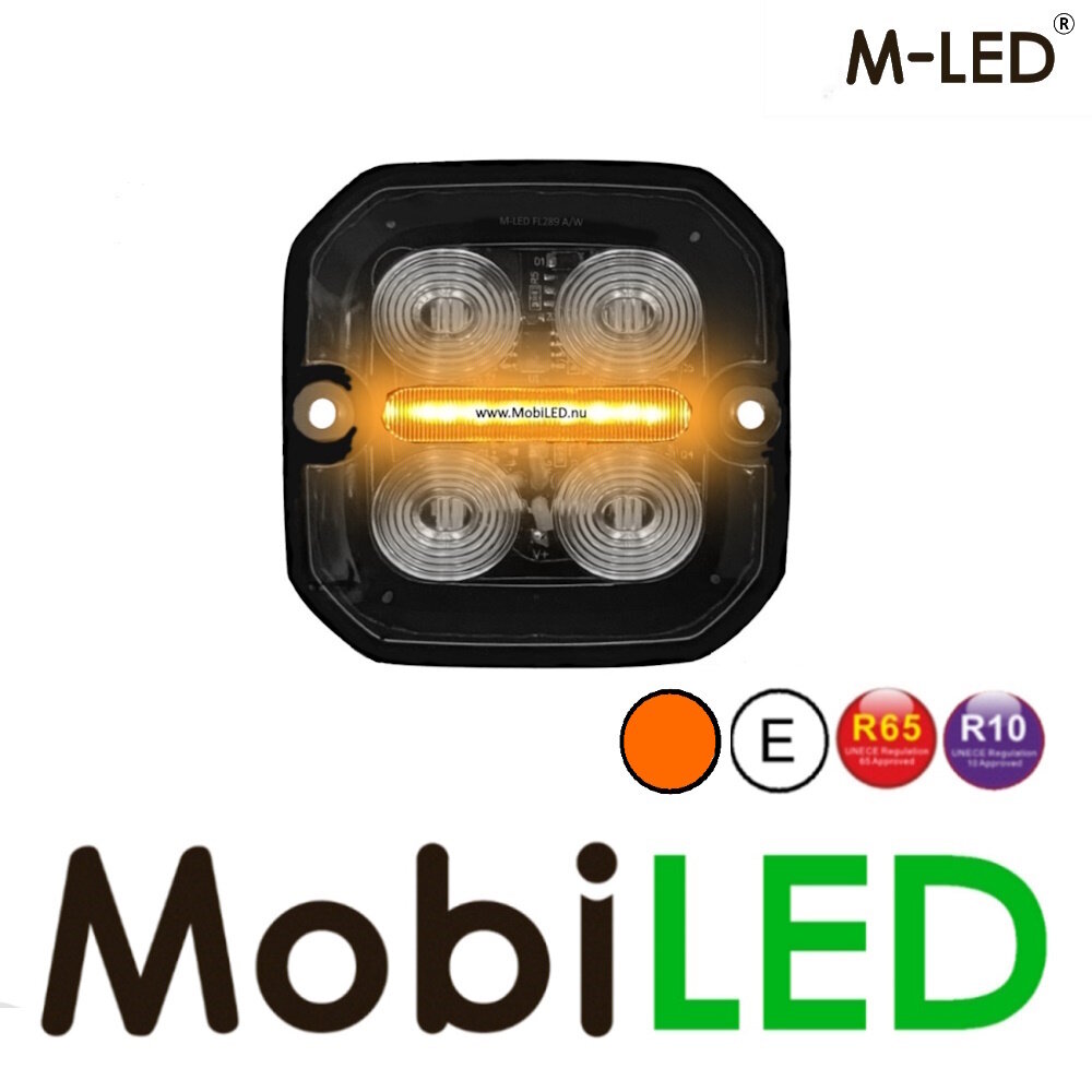 M-LED M-LED Flash ambre avec feu de position ambre/blanc E-marque M-LED M-LED Flash ambre avec feu de position ambre/blanc E-marque