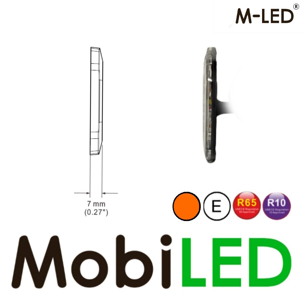 M-LED M-LED Flash ambre avec feu de position ambre/blanc E-marque M-LED M-LED Flash ambre avec feu de position ambre/blanc E-marque