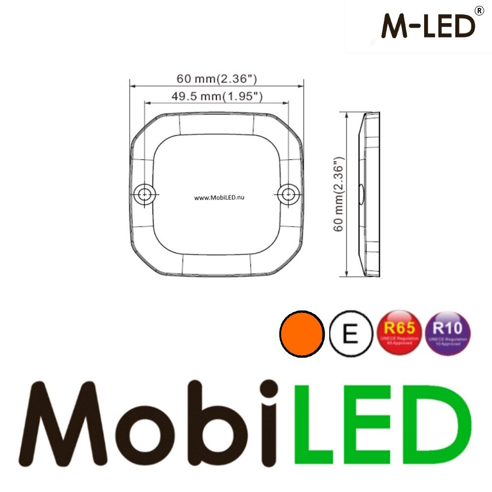 M-LED M-LED Flash ambre avec feu de position ambre/blanc E-marque M-LED M-LED Flash ambre avec feu de position ambre/blanc E-marque