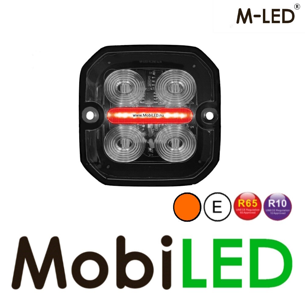 M-LED M-LED Clignotant ambre avec feu de position rouge/blanc E-mark M-LED M-LED Clignotant ambre avec feu de position rouge/blanc E-mark