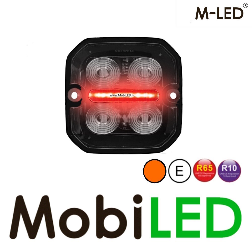 M-LED M-LED Flash ambre avec feu de position rouge/blanc E-marque