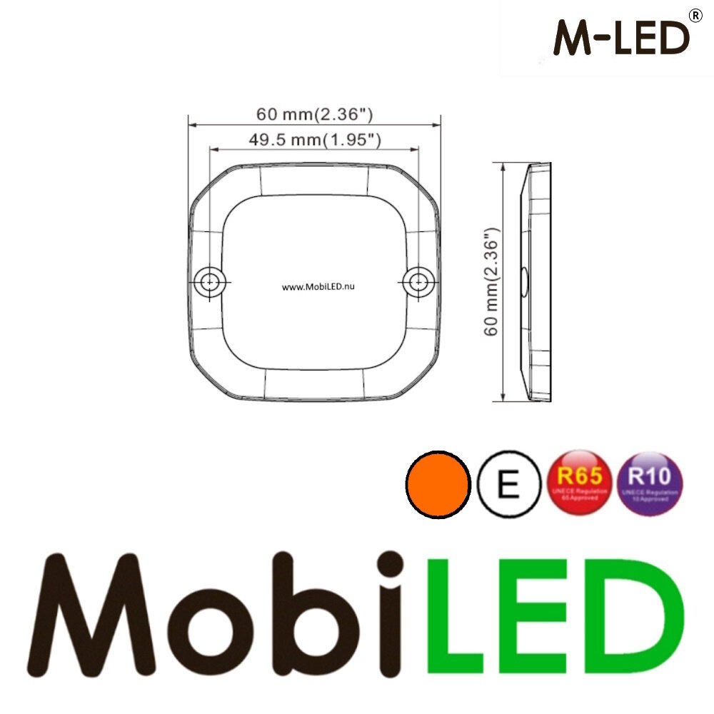 M-LED M-LED Flash ambre avec feu de position rouge/blanc E-marque