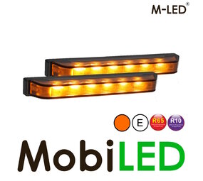 M-LED 2 Flashes ultra étroits 6 LED dark look ambre M-LED 2 Flashes ultra étroits 6 LED dark look ambre