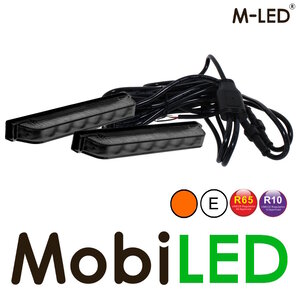 M-LED 2 Ultra smalle flitsers amber smoke look 6 leds