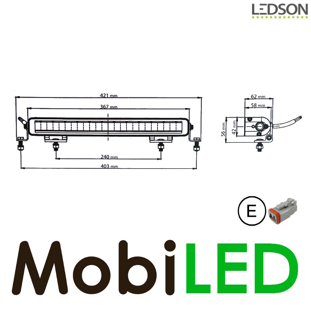 LEDSON Ledson Orbix14+ Ledbar met amber/wit positielicht 60W E-keur LEDSON Ledson Orbix14+ Ledbar met amber/wit positielicht 60W E-keur