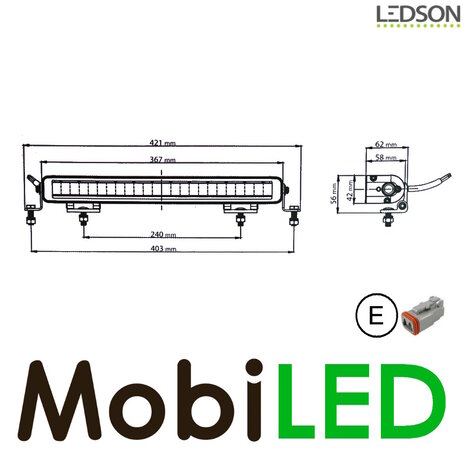 LEDSON Ledson Orbix14+ Ledbar met amber/wit positielicht 60W E-keur LEDSON Ledson Orbix14+ Ledbar met amber/wit positielicht 60W E-keur