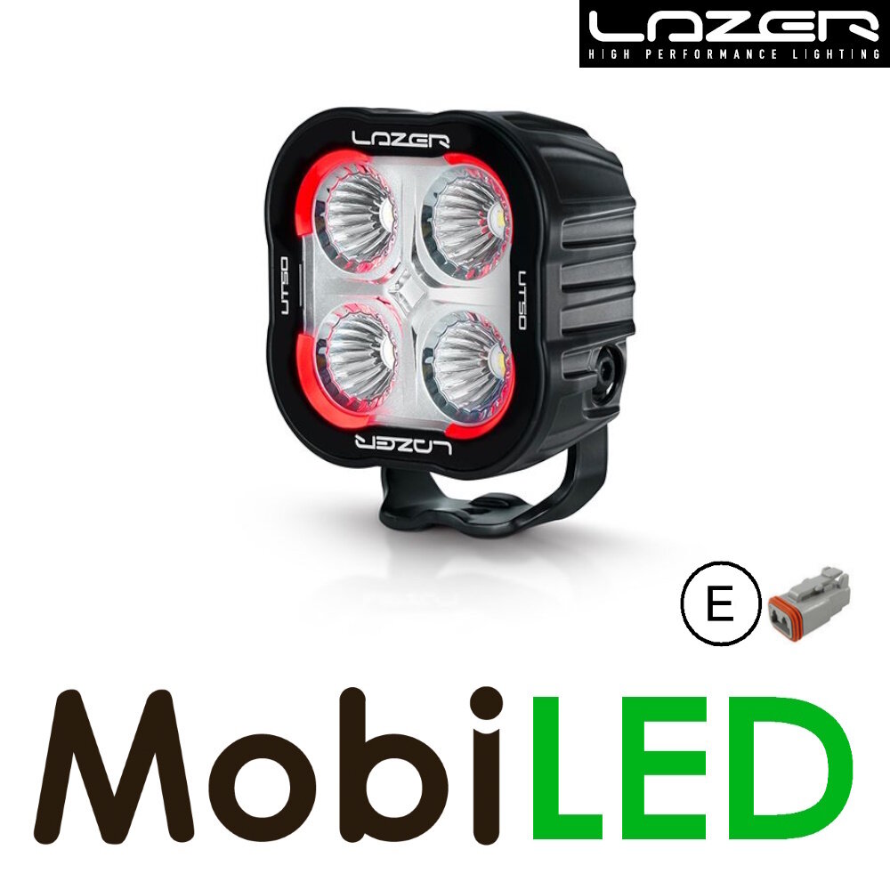 LAZER Utility lampe de travail 10 cm 50W avec feu arrière rouge E-marque
