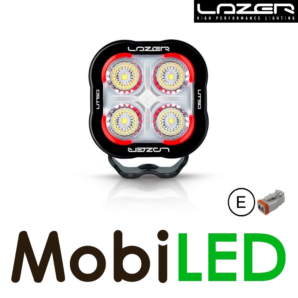 LAZER Utility lampe de travail 10 cm 50W avec feu arrière rouge E-marque