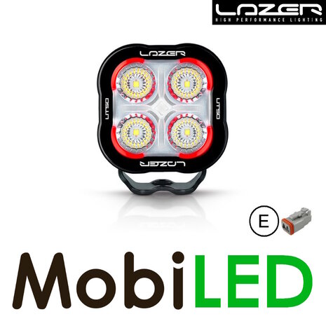 LAZER Utility lampe de travail 10 cm 50W avec feu arrière rouge E-marque